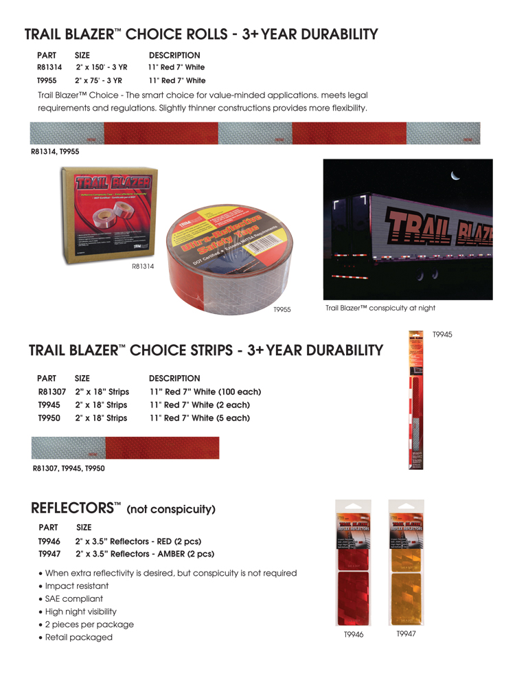 Trail Blazer Conspicuity Choice rolls & strips
