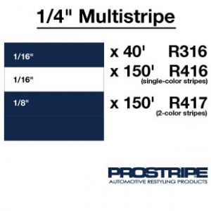 1/4" Multistripe configuration